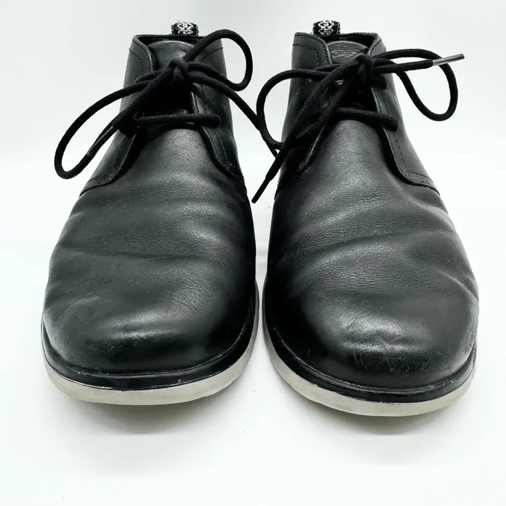 UGG Men's Freamon Grain Leather Lace Up Desert Boots Black 9.5 Business Casual